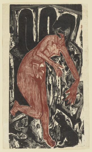 Woman Bathing by the Oven by Ernst Ludwig Kirchner