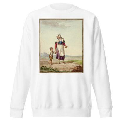 Woman in Native Costume with Boy on Road by After Bartolomeo Pinelli Sweatshirt