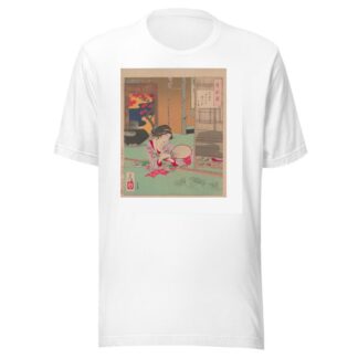 Woman watching the shadow of a pine branch cast by the Moon by Tsukioka Yoshitoshi T-Shirt