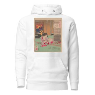 Woman watching the shadow of a pine branch cast by the Moon by Tsukioka Yoshitoshi Hoodie