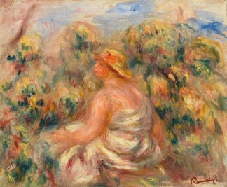 Woman with Hat in a Landscape by Pierre-Auguste Renoir