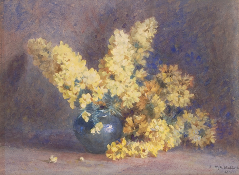 Yellow blossom and rosemary by Margaret Stoddart