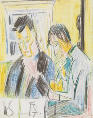 Zwei Männer am Tisch by Ernst Ludwig Kirchner